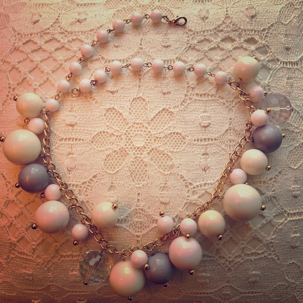 J.CREW CHAMPAGNE CHUNKY BEADED NECKLACE